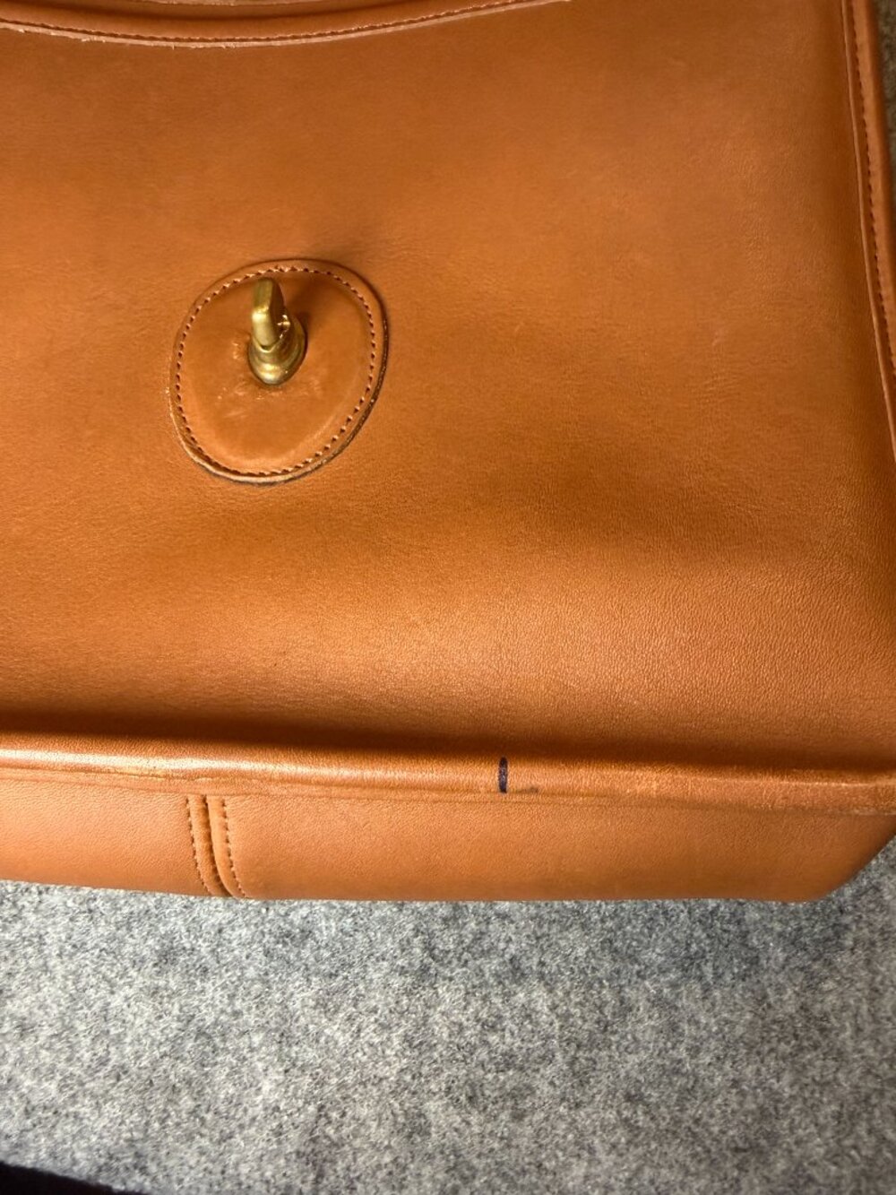 Vintage Coach British Tan Leather Crossbody Messenger Bag Brass Hardware USA - Picture 15 of 16